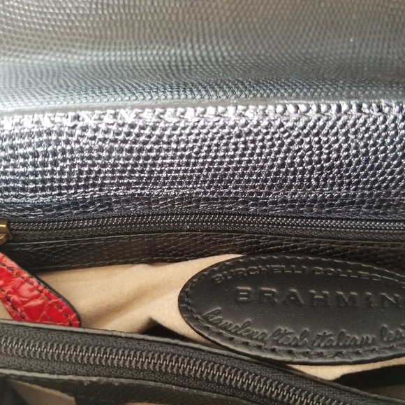 BRAHMIN ltd ed BURCHELLI COLLECTION calf RED CROC - Picture 7 of 15